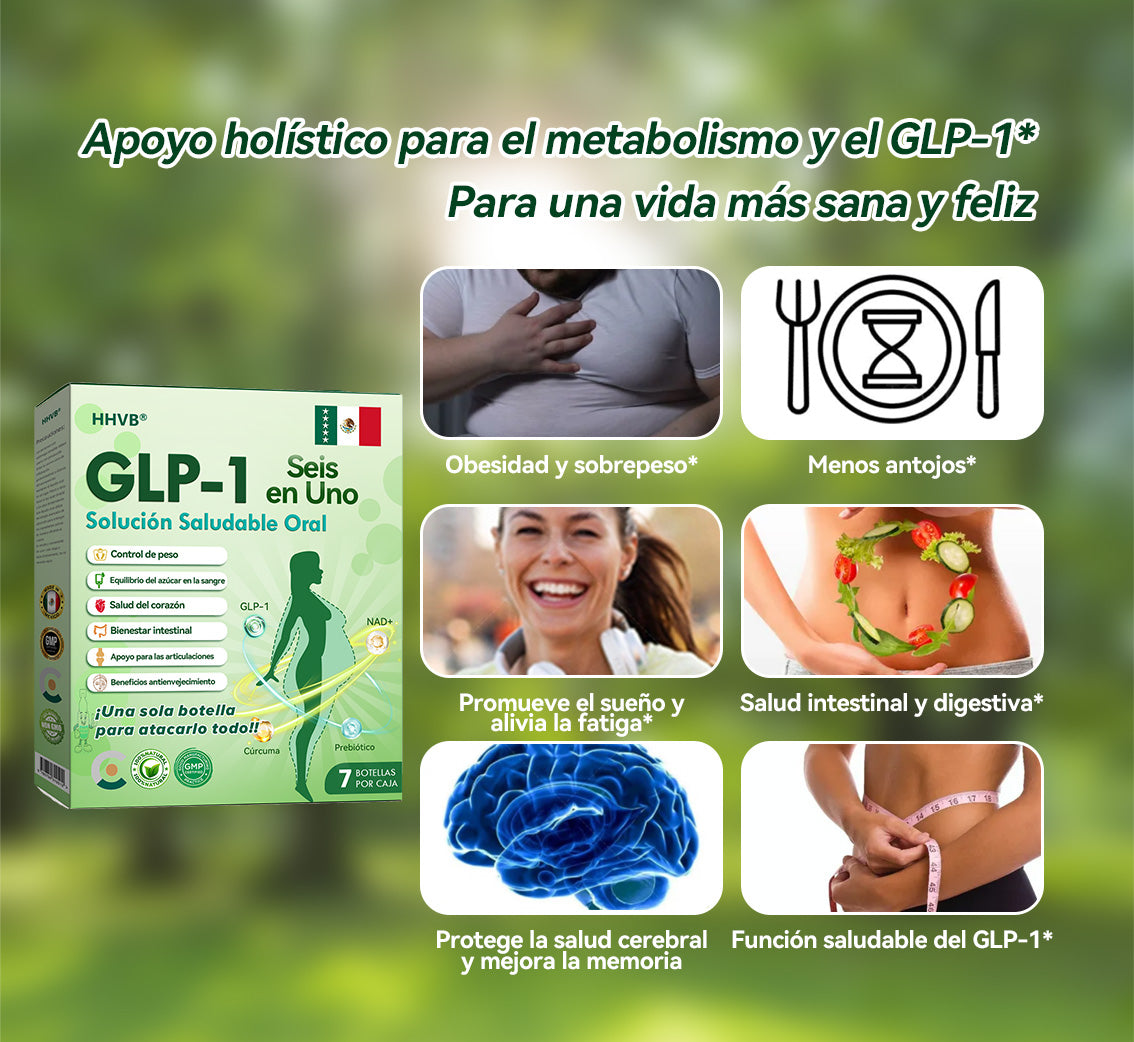 Tienda Oficial | HHVB®💖GLP-1 Solución Oral de Salud SEIS-EN-UNO (Solo una vez al día, cambios visibles en 7 días) ✅ Para la obesidad, la salud del corazón, la diabetes, la apnea del sueño, la salud intestinal, problemas en las articulaciones y más.