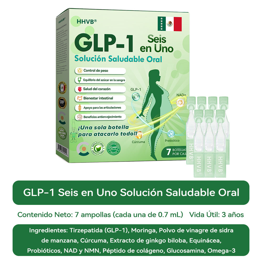 Tienda Oficial | HHVB®💖GLP-1 Solución Oral de Salud SEIS-EN-UNO (Solo una vez al día, cambios visibles en 7 días) ✅ Para la obesidad, la salud del corazón, la diabetes, la apnea del sueño, la salud intestinal, problemas en las articulaciones y más.