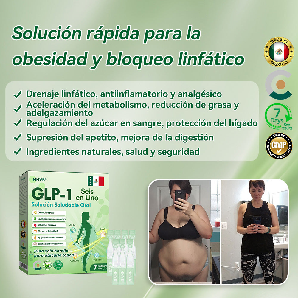 Tienda Oficial | HHVB®💖GLP-1 Solución Oral de Salud SEIS-EN-UNO (Solo una vez al día, cambios visibles en 7 días) ✅ Para la obesidad, la salud del corazón, la diabetes, la apnea del sueño, la salud intestinal, problemas en las articulaciones y más.